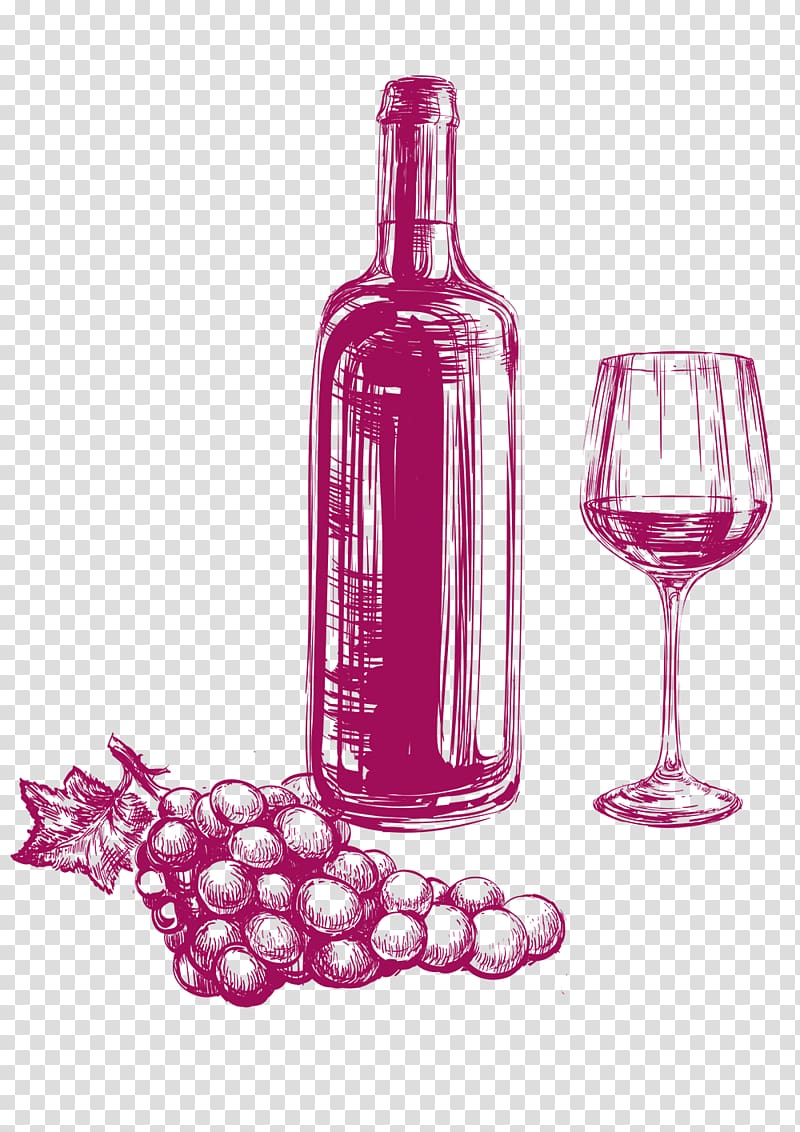 Wine Drawing Beer Grape, wine transparent background PNG clipart