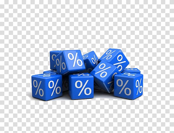 Percentage Compound interest Bank, Creative stereoscopic 3D percent sign Dice transparent background PNG clipart