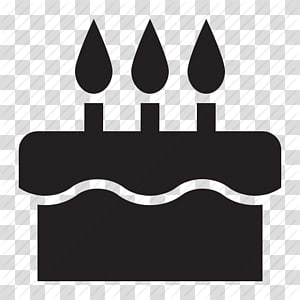 birthday cake on fire clipart in black