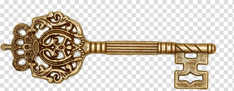 gold skeleton key, Skeleton key , Retro key transparent background PNG clipart