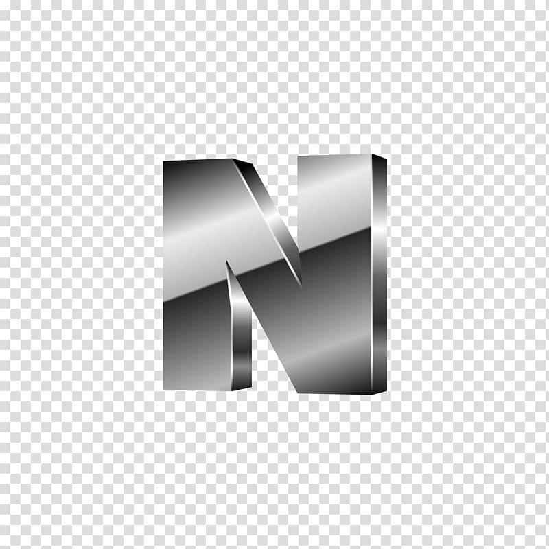 gray N logo, Letter M Font, Silver black letters N transparent background PNG clipart