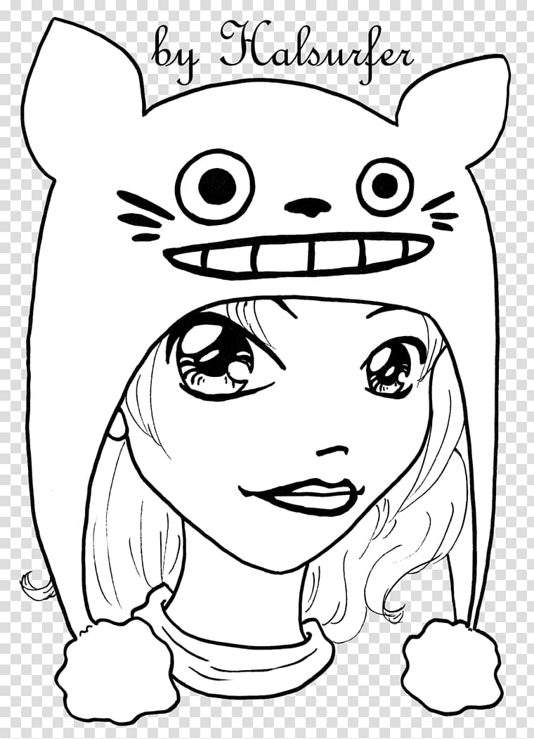 Line art Drawing Fan art Face, totoro transparent background PNG clipart