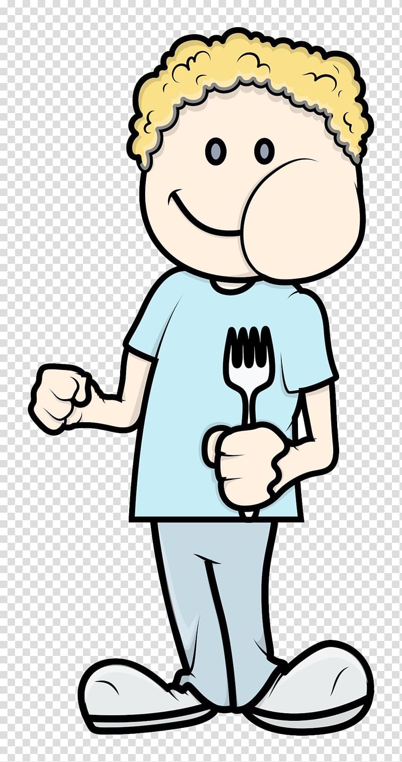 Birthday cake Cartoon Eating , The man with the fork transparent background PNG clipart