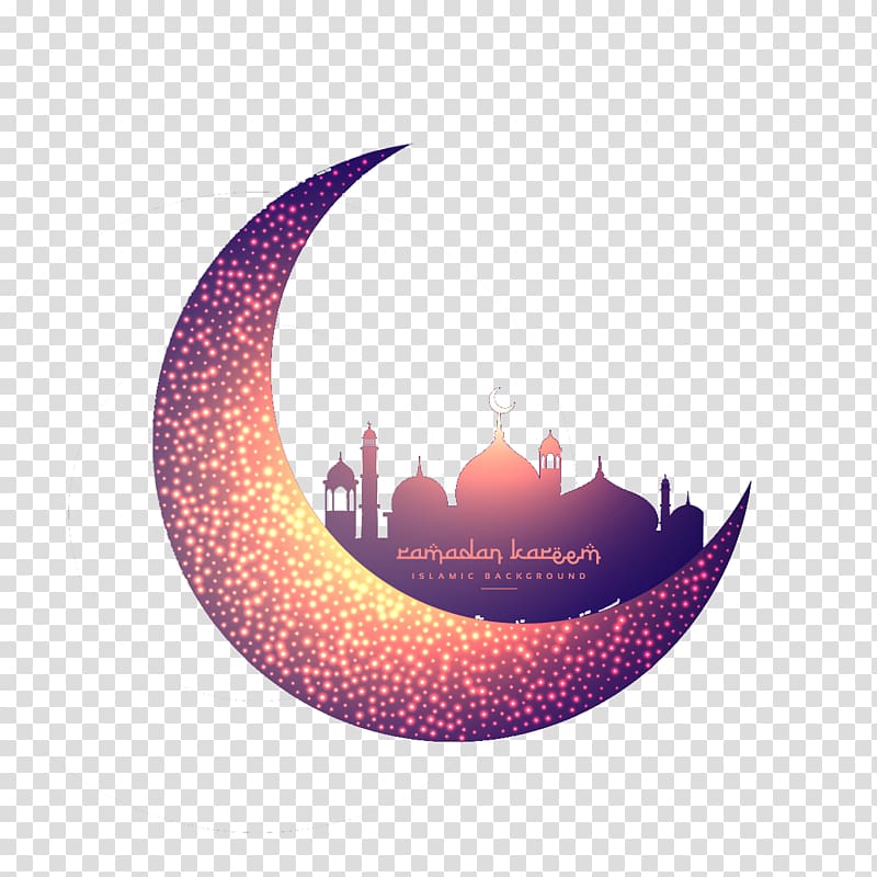 Islam Mosque Muslim Moon Ramadan, Creative moon and glowing mosque, crescent moon illustration transparent background PNG clipart