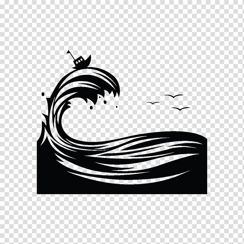 sailboat illustration, Silhouette Wind wave Graphic design, waves transparent background PNG clipart