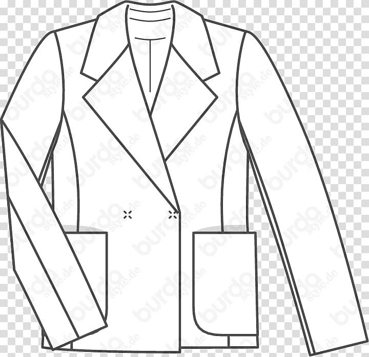 Blazer Pattern Burda Style Collar Fashion, jacket transparent background PNG clipart