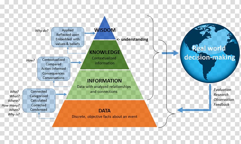 DIKW pyramid Knowledge Data Information system Wisdom, others transparent background PNG clipart