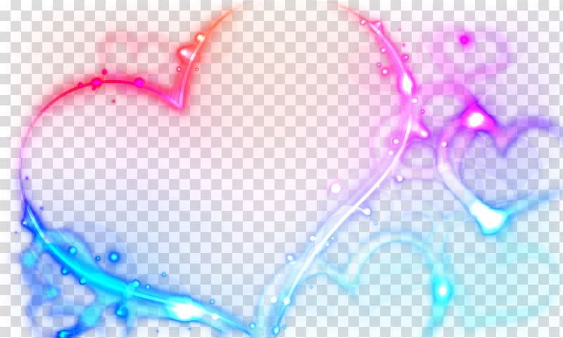 blue and pink heart illustration, Hair color gradient light Heart Border transparent background PNG clipart