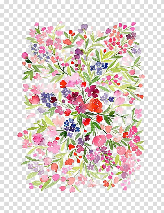 pink, green and purple flowers illustration, Watercolour Flowers Watercolor painting Floral design, Watercolor flowers transparent background PNG clipart