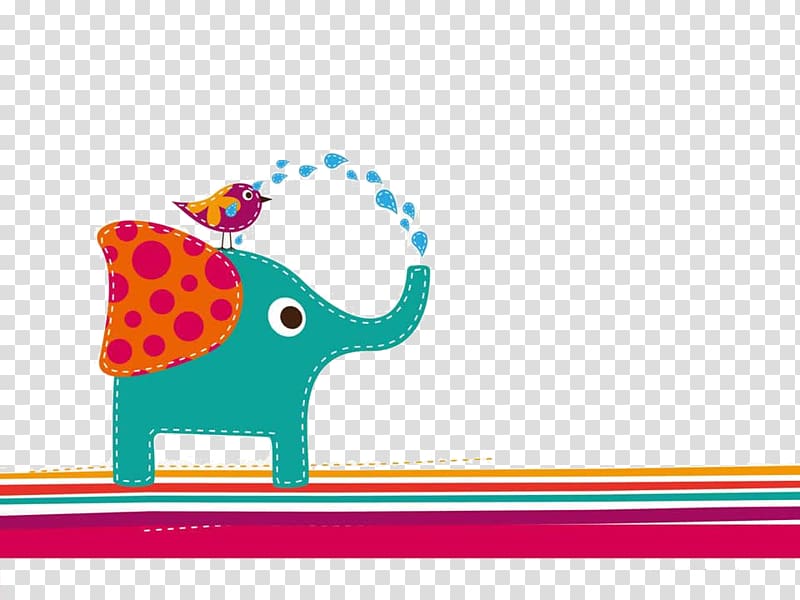 Elephant Illustrator Illustration, Cute cartoon baby elephant transparent background PNG clipart