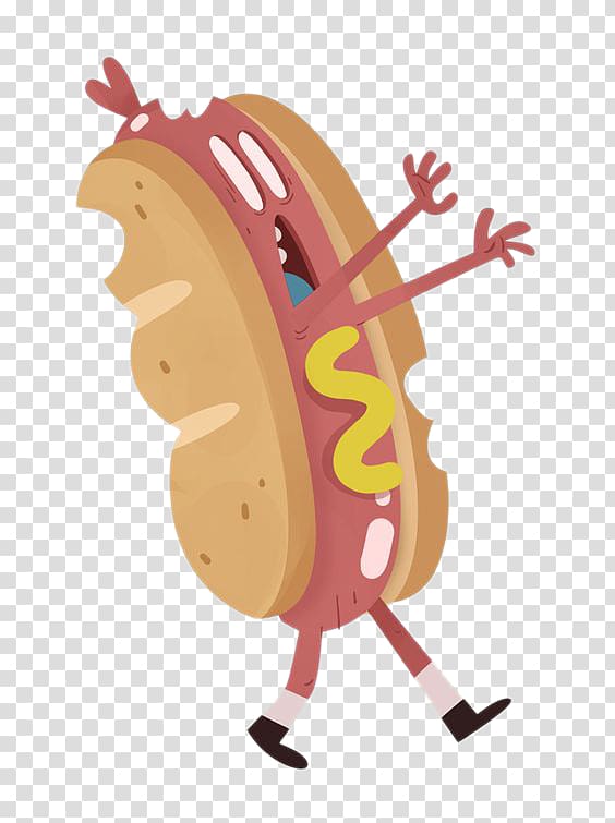 Drawing Dog Art Illustration, Running hot dogs transparent background PNG clipart
