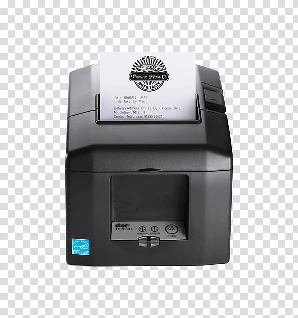 Thermal printing Printer Point of sale Star Micronics Star TSP 654IIE Star TSP654II, printer transparent background PNG clipart