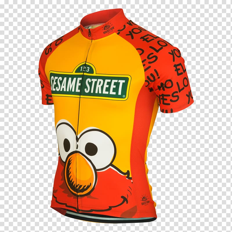 Jersey Elmo Ernie Cookie Monster Bert, cyclist on street transparent background PNG clipart