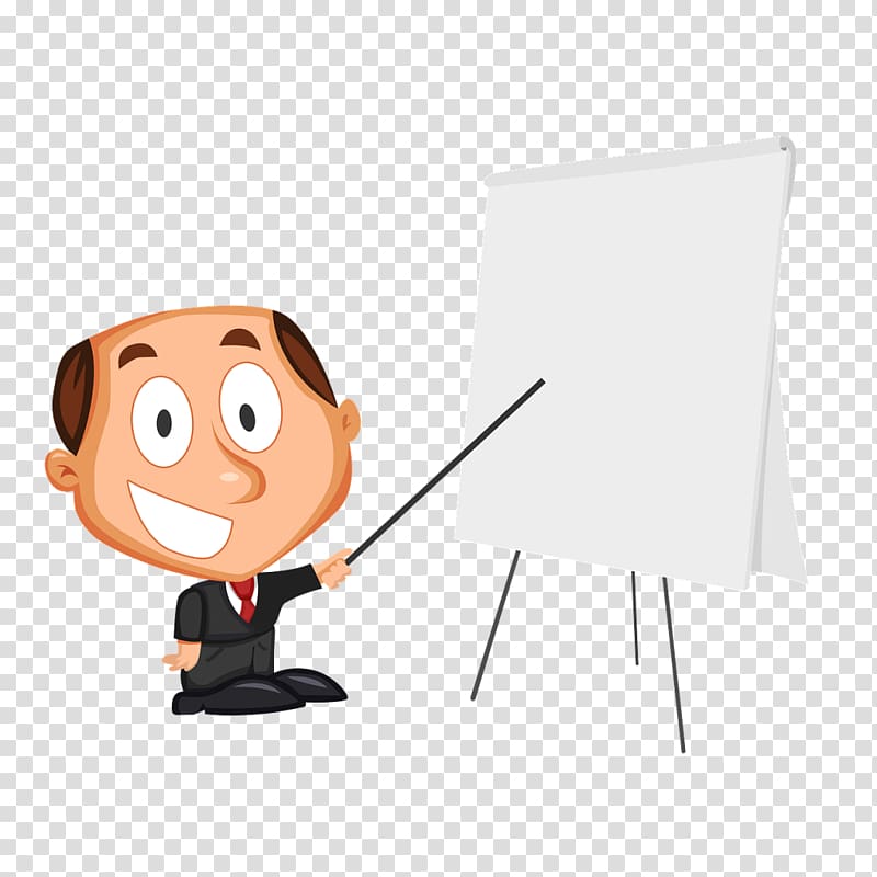 Presentation program Cartoon Lecture, businessman cartoon transparent background PNG clipart