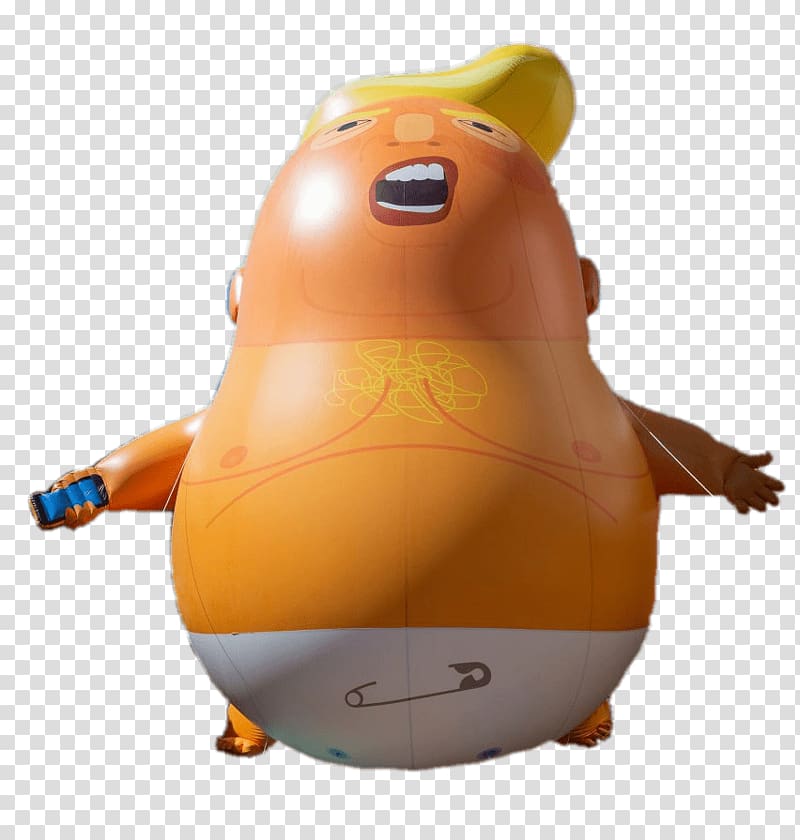 orange and white inflatable character, Baby Trump Standing transparent background PNG clipart
