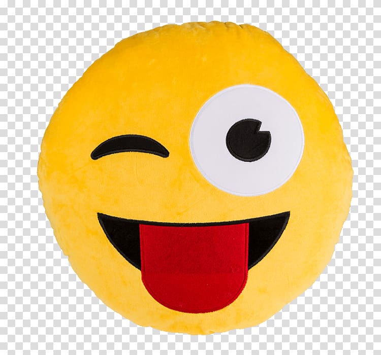 Emoticon Emoji Pillow Cushion Wink, Emoji transparent background PNG clipart