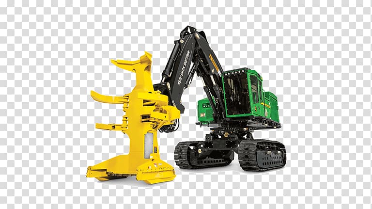 John Deere Feller buncher Skidder Heavy Machinery Harvester, tractor transparent background PNG clipart