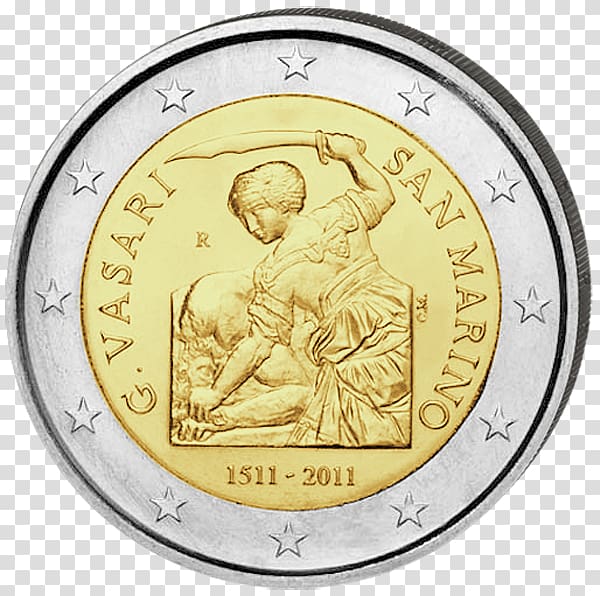 2 euro coin San Marino 2 euro commemorative coins Sammarinese euro coins, Coin transparent background PNG clipart