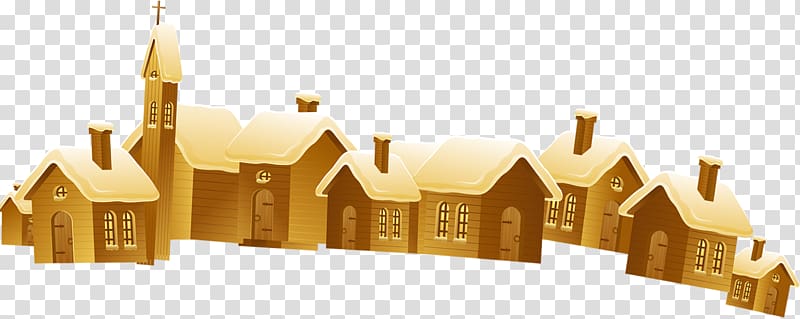 Christmas House, A plurality of small yellow house castle pattern transparent background PNG clipart