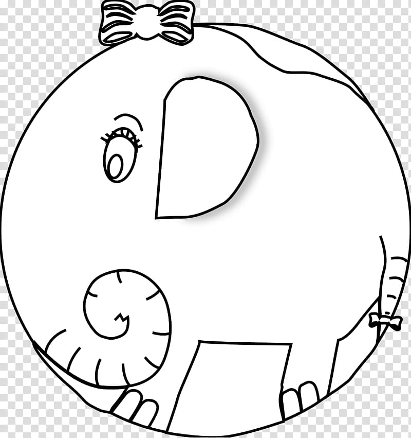 Line art Black and white , elephant transparent background PNG clipart