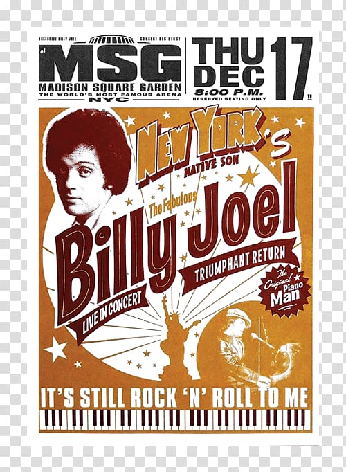 Billy Joel Poster, billy joel transparent background PNG clipart
