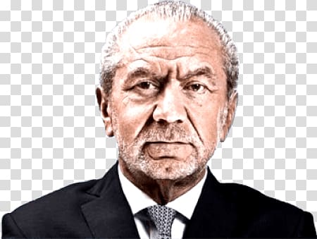 men's black suit coat, Alan Sugar Portrait transparent background PNG clipart