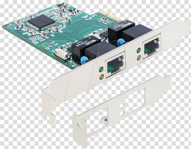 Network Cards & Adapters PCI Express Conventional PCI Gigabit Ethernet Data, low profile transparent background PNG clipart