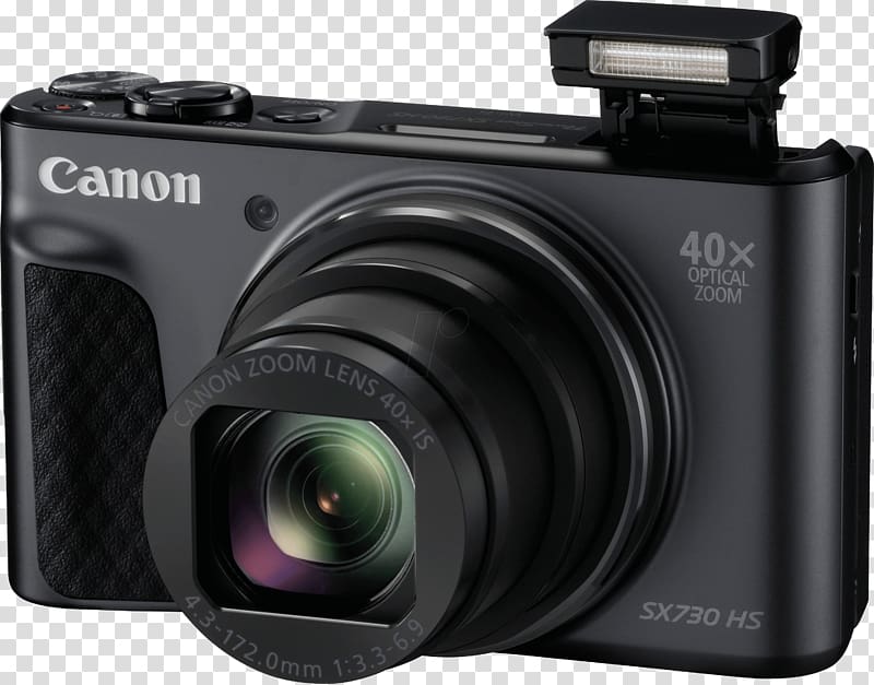 Canon PowerShot SX 730 HS [Black] Canon PowerShot SX720 HS Point-and-shoot camera, Camera transparent background PNG clipart