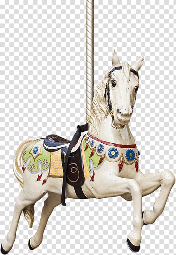 white horse carousel, Horse Carousel Gallop Illustration, Running horse transparent background PNG clipart