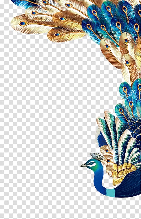 multicolored peacock illustration, Peafowl Euclidean Feather, Peacock transparent background PNG clipart
