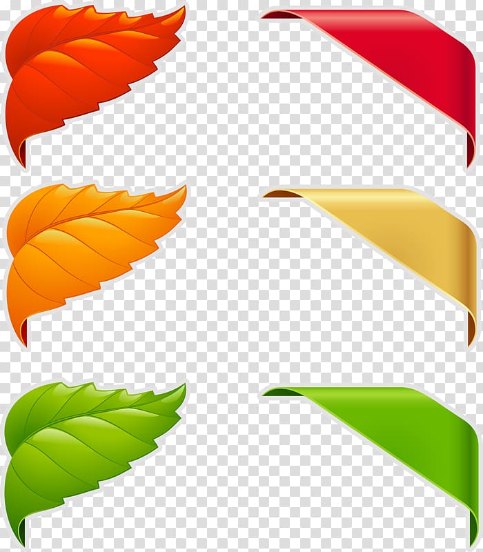 assorted-color leaves illustration, Promotional labels transparent background PNG clipart