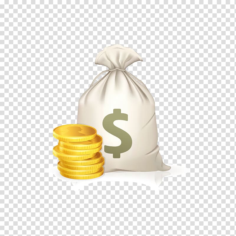 Money bag Gold , Gold coin purse material transparent background PNG ...