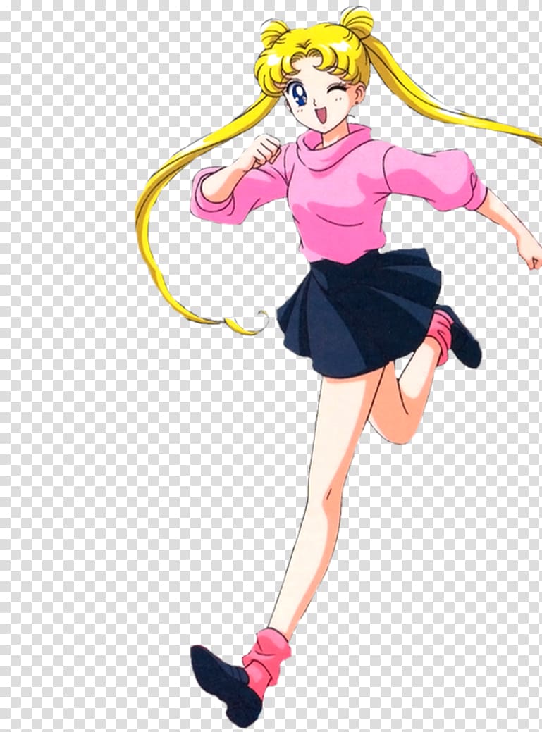 Sailor Moon Tuxedo Mask Chibiusa , the girl running to the moon transparent background PNG clipart