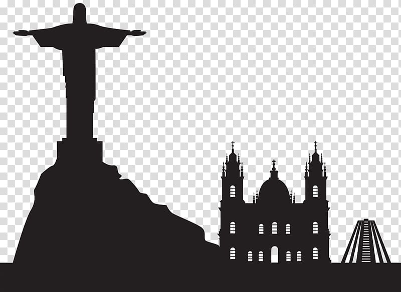 silhouette of Christ The Redeemer, Rio de Janeiro Silhouette Icon , Rio Brazil Silhouette transparent background PNG clipart