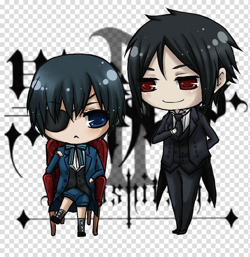 Ciel Phantomhive Sebastian Michaelis Black Butler Chibi Drawing, sebastian ciel transparent background PNG clipart