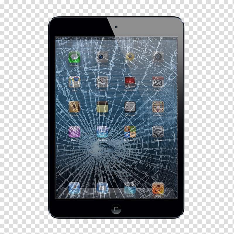iPad mini iPad 2 iPad Air iPad 3, broken screen transparent background PNG clipart