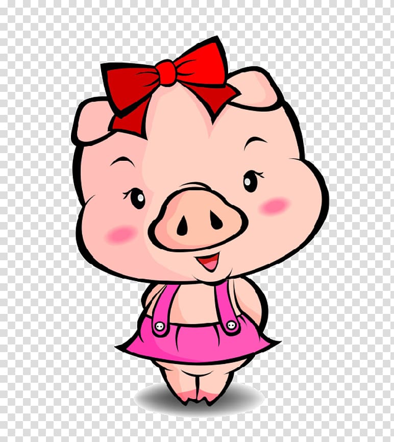 Domestic pig Thailand Love, cartoon pig transparent background PNG clipart