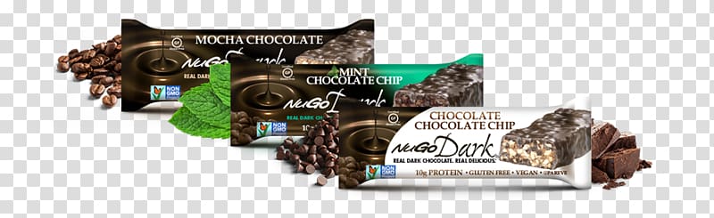 Chocolate bar NuGo Dark Chocolate Chip Bar, 1.76 oz packet, dark chocolate nutrition transparent background PNG clipart