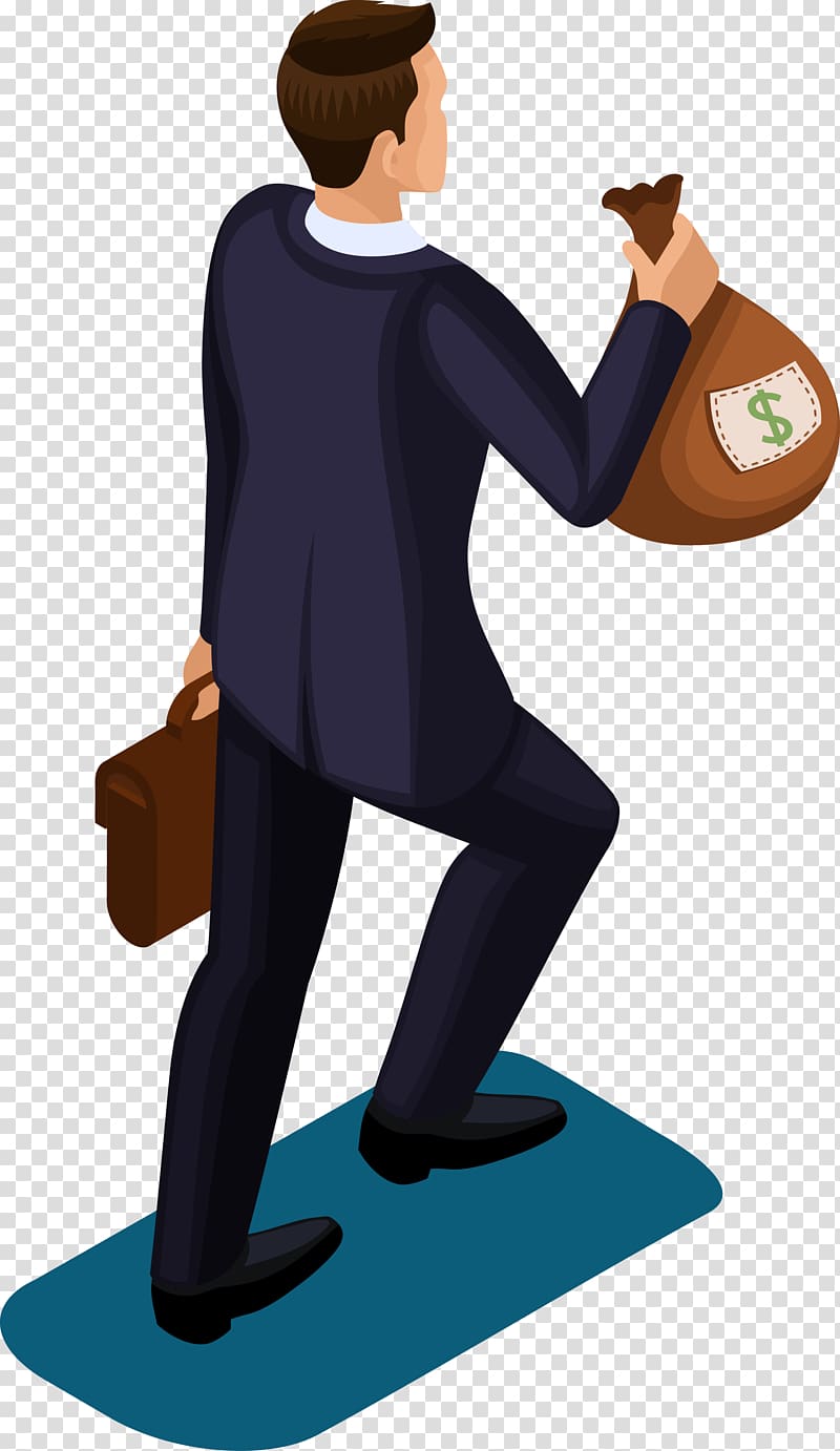 Cartoon Money , A man with a money bag transparent background PNG clipart