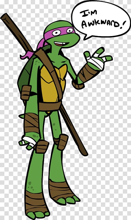 Teenage Mutant Ninja Turtles Donatello Leonardo , awkward turtle transparent background PNG clipart