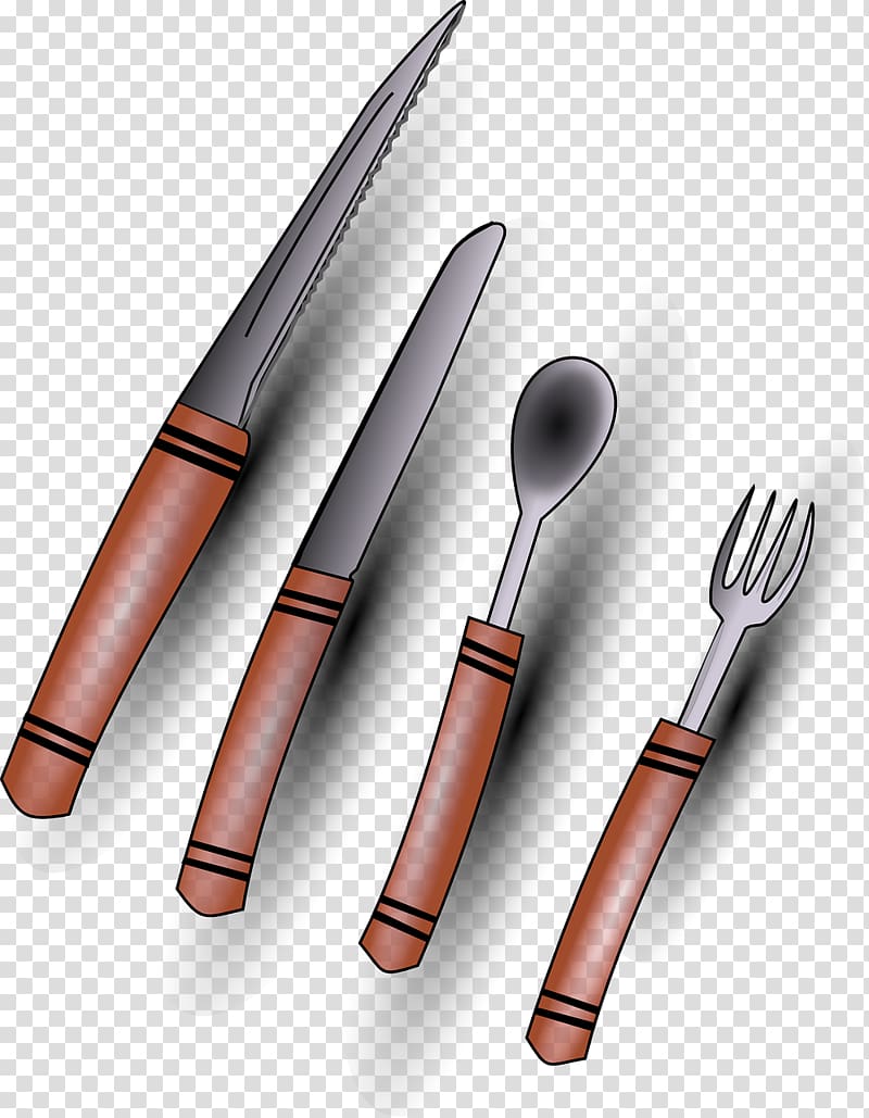 Cutlery Knife Kitchen utensil Household silver Fork, knife transparent background PNG clipart