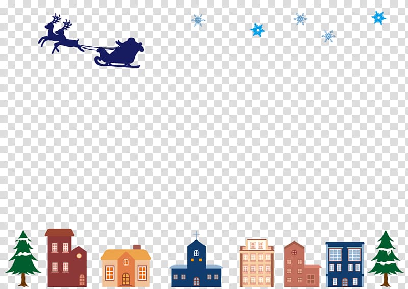 Santa city skyline frame, winter frame., others transparent background PNG clipart