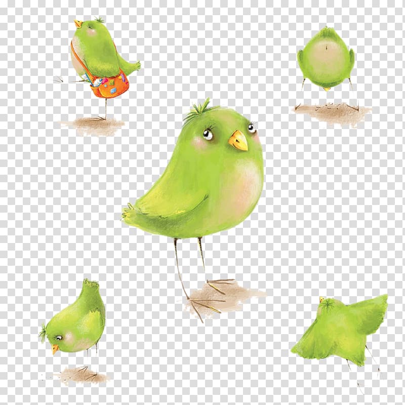 Drawing Art Illustrator Illustration, Cute little birds transparent background PNG clipart