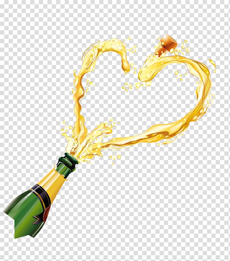Champagne Bottle , Heart-shaped bottle transparent background PNG clipart