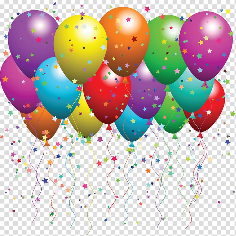 Balloon Party Birthday Confetti , balloons transparent background PNG clipart