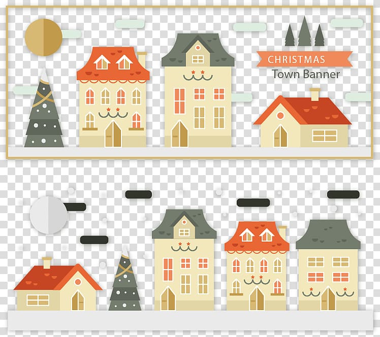Christmas Euclidean Icon, cute christmas banners town transparent background PNG clipart