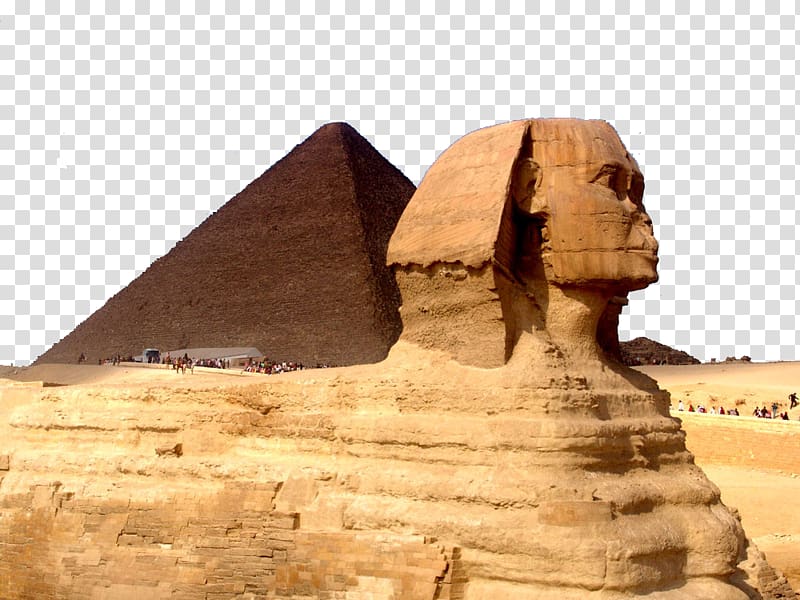 Great Sphinx, Egypt, Great Sphinx of Giza Great Pyramid of Giza Abu Simbel temples Egyptian pyramids Cairo, Egyptian Pyramids transparent background PNG clipart