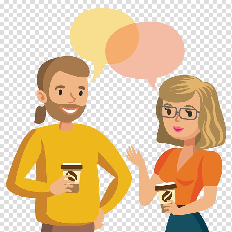 man and woman making conversation illustration, Female , talk transparent background PNG clipart