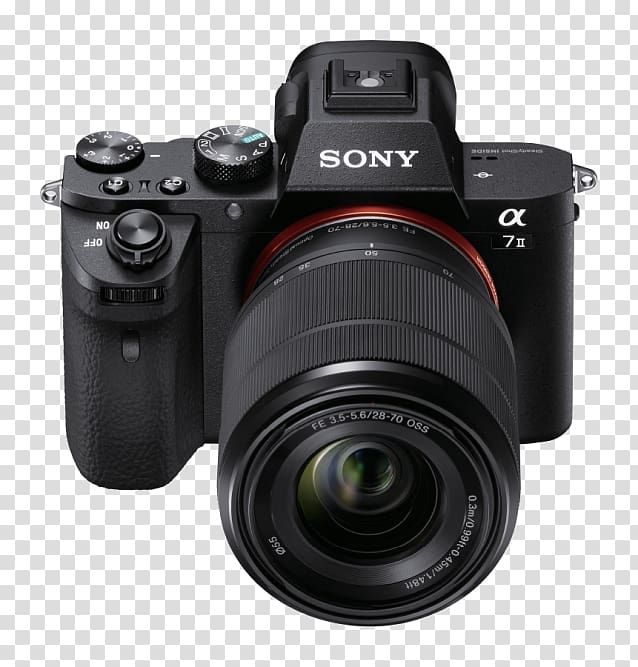 Sony α7 Mirrorless interchangeable-lens camera Full-frame digital SLR Sony FE 28-70mm F3.5-5.6 OSS, Camera transparent background PNG clipart