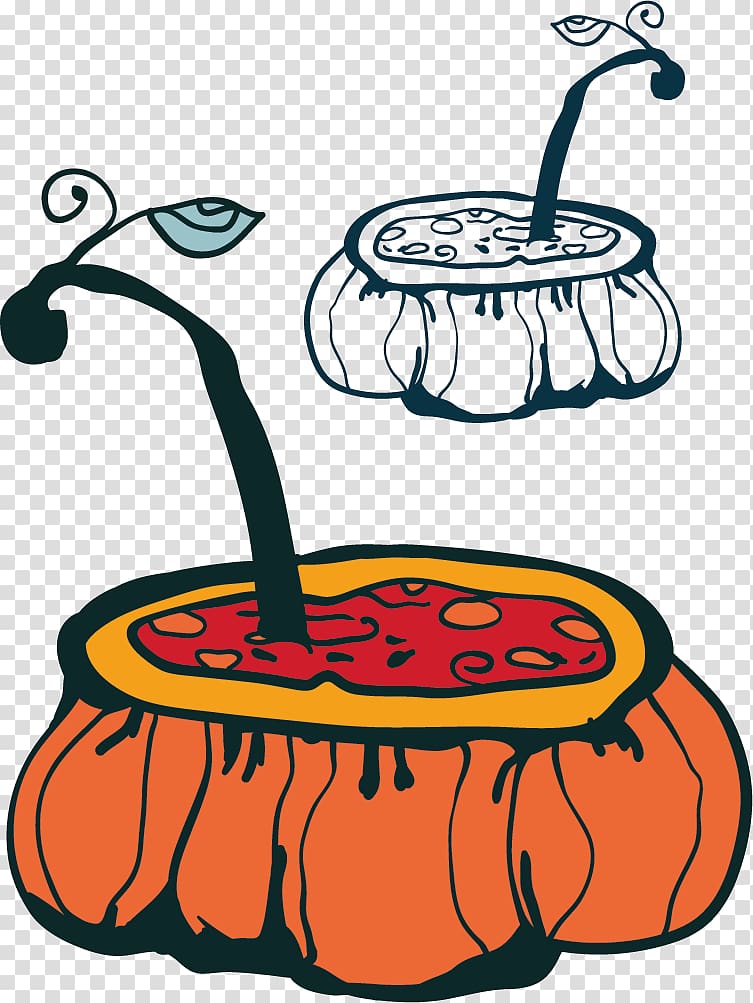 Halloween Cartoon , pumpkin soup transparent background PNG clipart